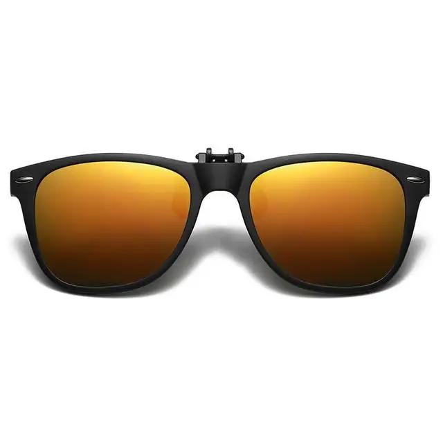 Clip On Sunglasses Men Vintage Square Glasses Anti Glare Night Vision for Car Driving