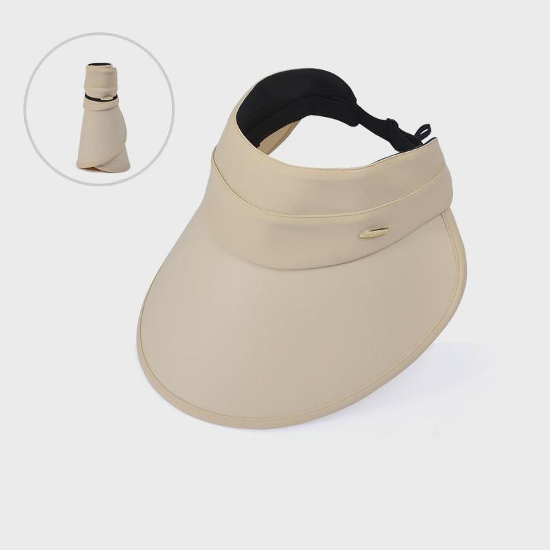 

Summer Vinyl Big Brim Sun Shade Sun Protection Hat Children Outdoor Fashion K-style All-Matching Foldable Air Top Hat 8540 khakis