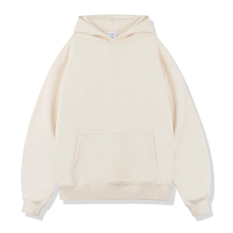 American Solid Color Velvet Hooded Sweatshirt for Men's Thick Loose Hooded Hoodie