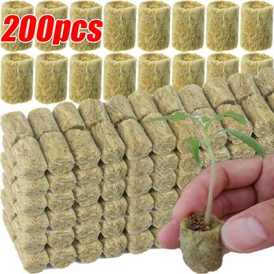 10-200ks Hydroponické pěstební médium Sazenice Grow Plug Kostky Rostlinné kostky Substrát bez půdy Seed Seedling Block Plug z kamenné vlny