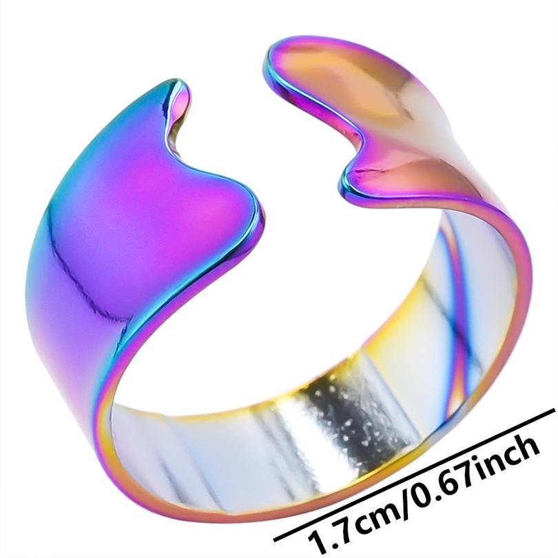 Rainbow Eye Horus Heart Star Ring Music Hip Hop Jewelry Stainless Steel Rings For Women Men Accessories Anillos Acero Inoxidable