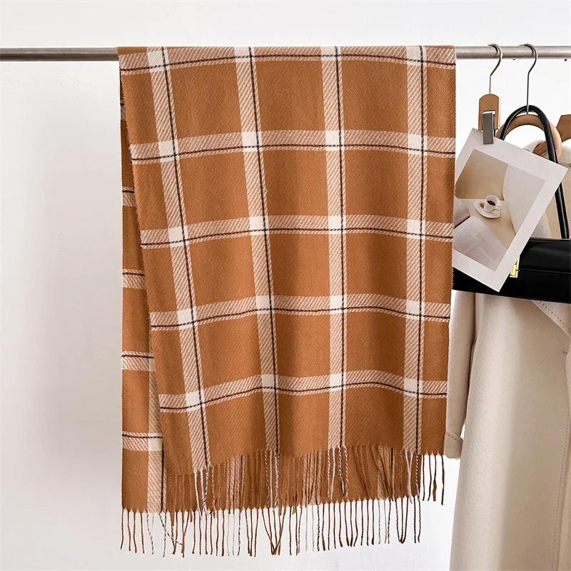 Cashmere Imitation Fashion Hijabs Scarves Men Women Autumn Winter Warm Tassels Long Scarf Shawls Unisex Luxury Neckerchief