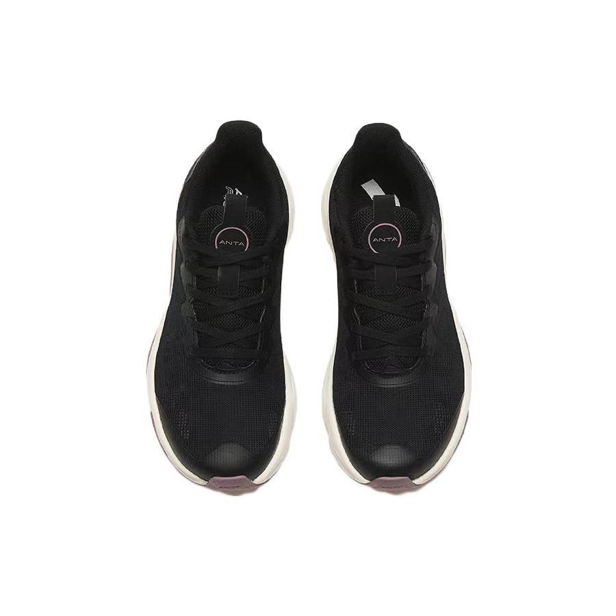 Anta Keep Moving Mesh Breathable And Wear resistant Low top Running Shoes Women's Black Purple 122245523-4