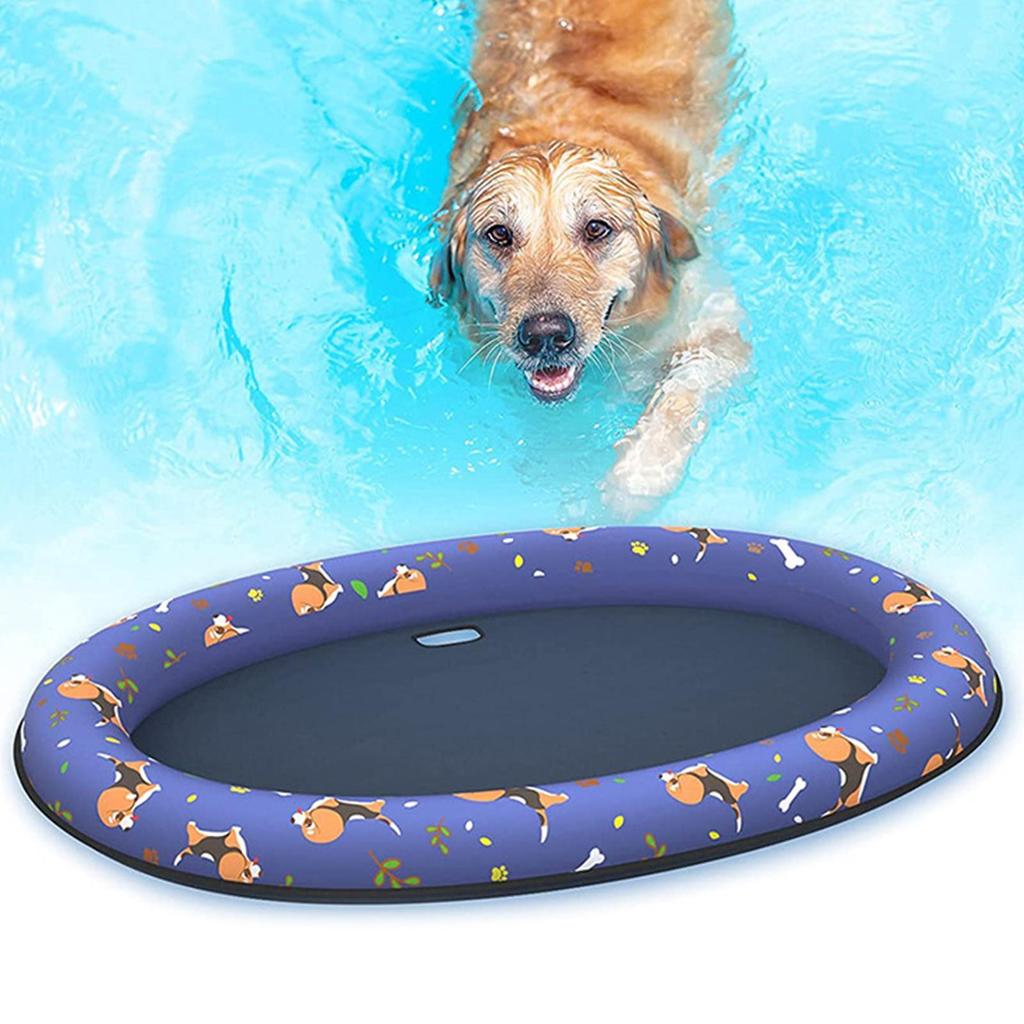 Dog Pool Float Tear-Resistant Inflatable Water Toy Dog Raft For Cat Puppy Water Swimming Lake Summer River Pond Beach Outdoor