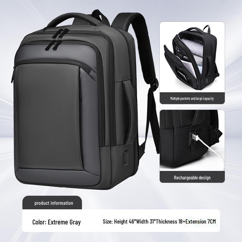 Men's Large Capacity Waterproof Fashion Backpack for Travel & Commute
