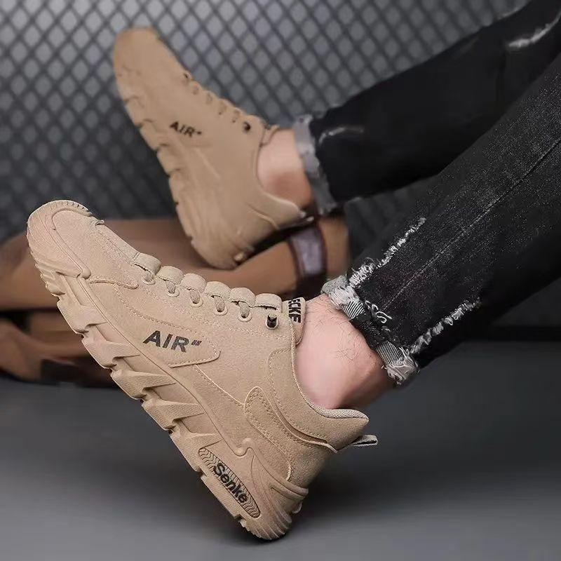 

Labor insurance men s shoes 2025 new spring and autumn versatile sports shoes men s outdoor wear-resistant one-pedal solid color casual shoes 44 темно-коричневого кольору
