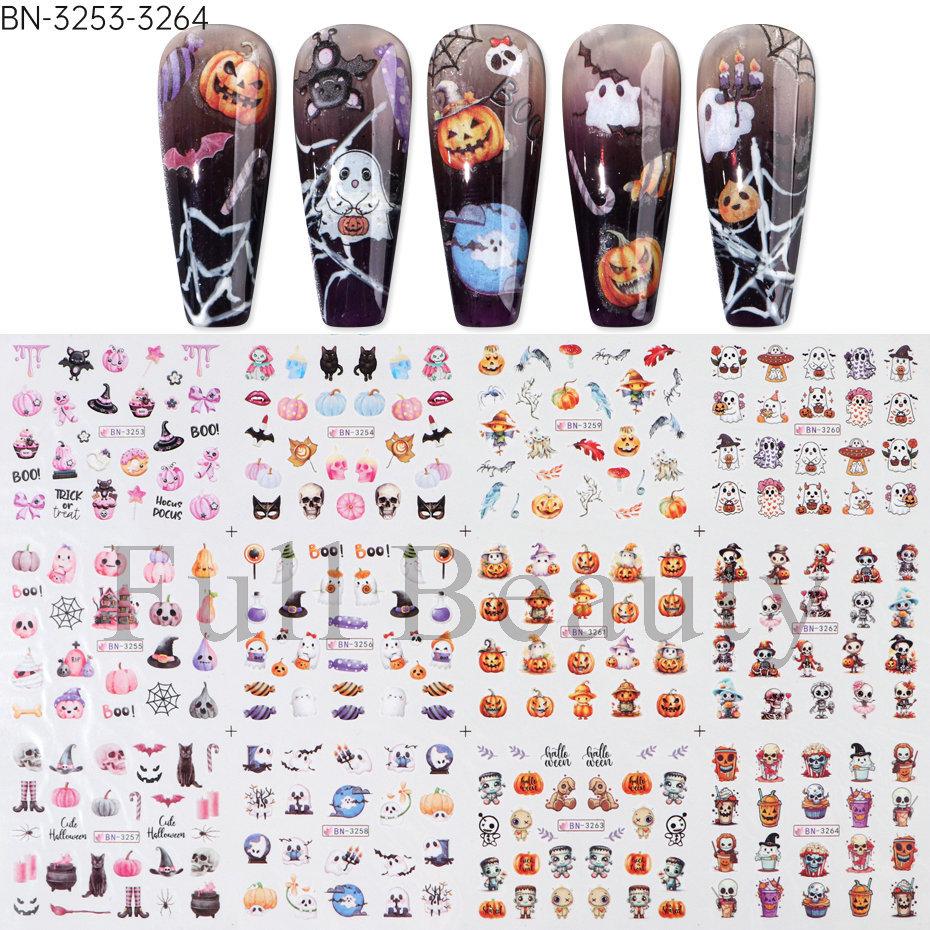 Nail Art Stickers Ins Autumn Gold Falling Maple Leaf Fox Owl Nail Water Transfer Sticker
