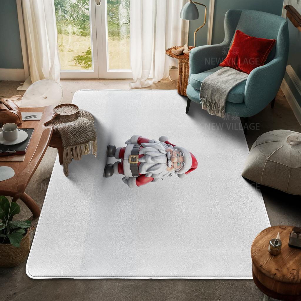 House Entrance Carpet Home Door Mat Living Room Bath Foot Bathroom Non-slip Water Absorption Rugs Bath Merry Christmas Winter