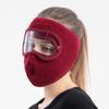 Windproof Face Warm Mask Winter Cap Ski Breathable Masks Fleece Face Shield Caps with HD Goggles Anti-fog Cycling Cap Unisex