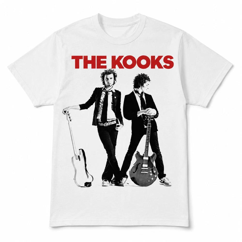 The Kooks TShirt White Indie Rock Band Tee Retro Graphic Unisex Music Top UK S