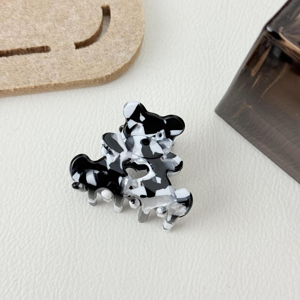 Medium Love Heart Bear Acetate Claw Hair Clip - Cute & Exquisite Hair Accessory