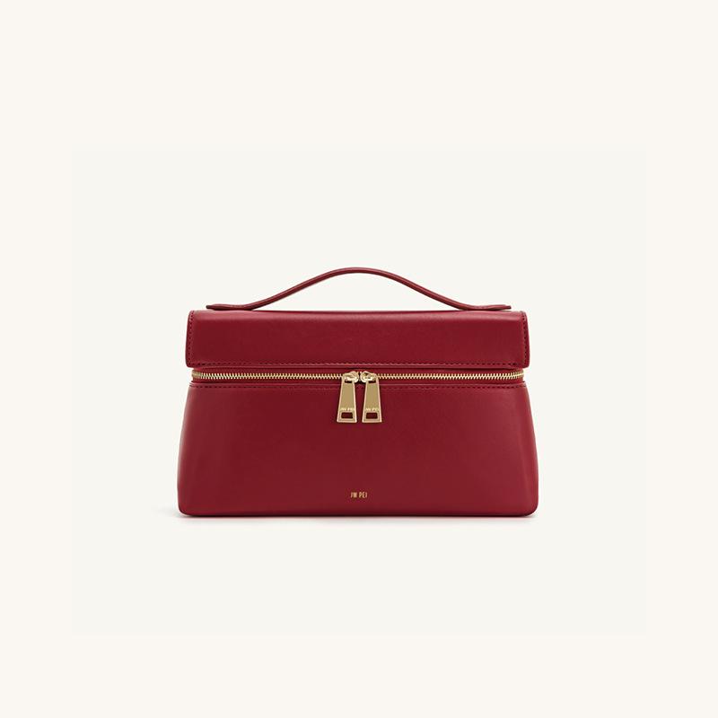 

Box bag One shoulder messenger bag Women s new high-end versatile commuter small bag T бордовий