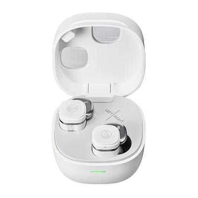 Audio-Technica ATH-SQ1TW2 WH Earphones Bluetooth// 20 Hours of /Low Latency/Waterproof IPX5/White ATH-SQ1TW2 WH