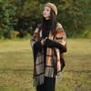 2025 Luxe Women's Cashmere & Silk Poncho Scarf Blanket