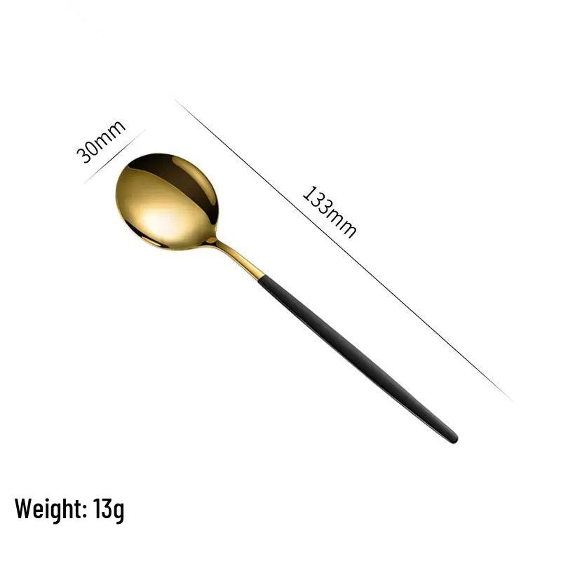 Gold Spray 410 Stainless Steel Cutlery Set (4-Piece) - Steak Knife, Fork, Spoon & Teaspoon - Ideal for Gift-Giving