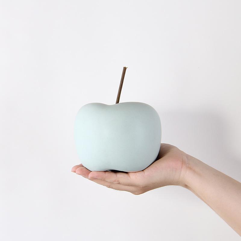 Nordic Ceramic Apple Sculpture Ornament Modern minimalist living room TV cabinet home soft decoration Fruit decor small ornament