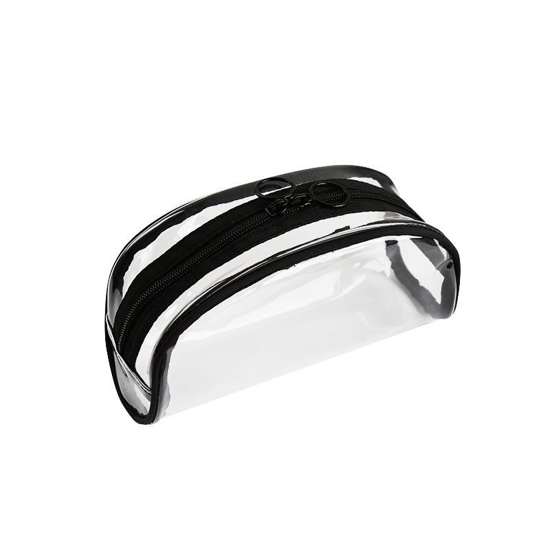 Thickened Transparent Travel Makeup Bag with Customizable Logo - Three-Dimensional Handheld Toiletries and Lipstick Storage.
