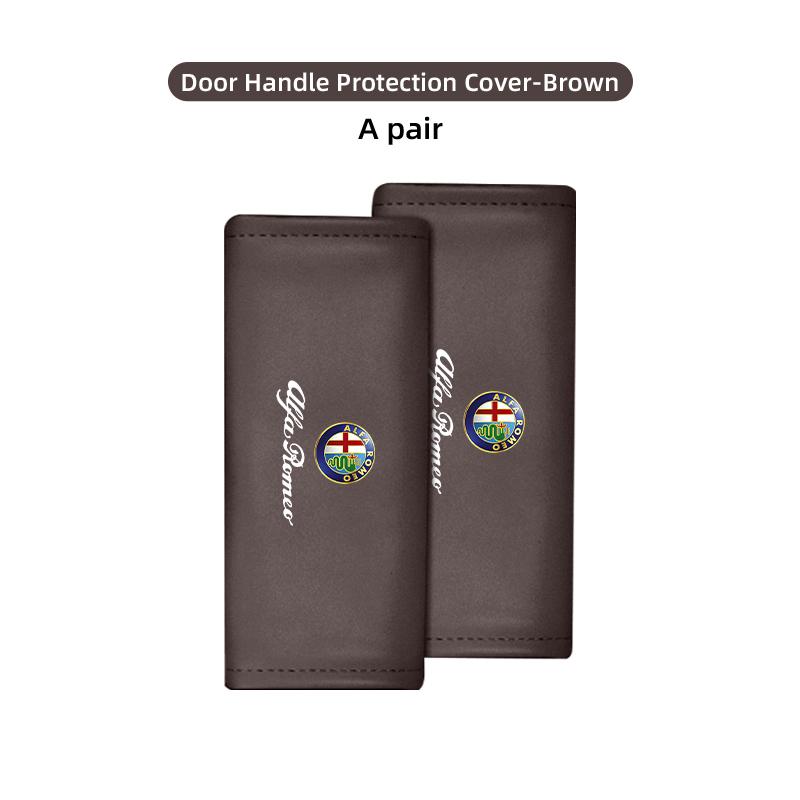 

Leather Car Logo Armrest Cover Roof Handle Protective Covers For Alfa Romeo GT Stelvio F1 Brera Volante Tonale Gloria Disco