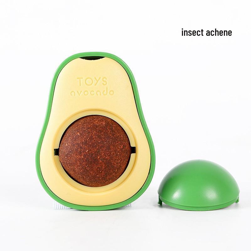 Avocado Catnip Ball Toy: Self-Play Teaser & Lickable Treat for Cats