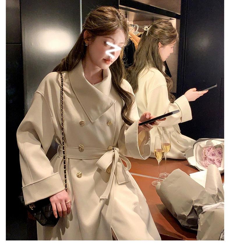 Rich Girl High-End Tie Waist Mid-Length Trench Coat for Women