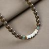 Chinese Green Sandalwood & Jade Multi-Circle Women's Light Purple Bead Bracelet