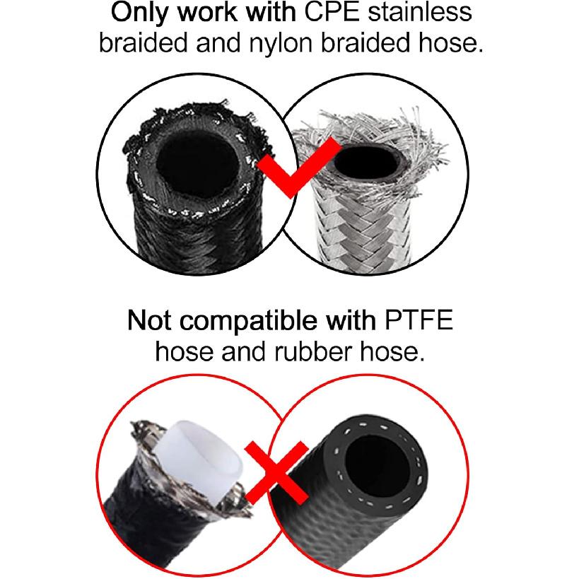 EVIL ENERGY 6AN Hose End Fitting Kit Straight 45 90 180 Degree With AN6 Male To Male Coupler & 6AN Hose Separator Clamp For CPE Braided Hose