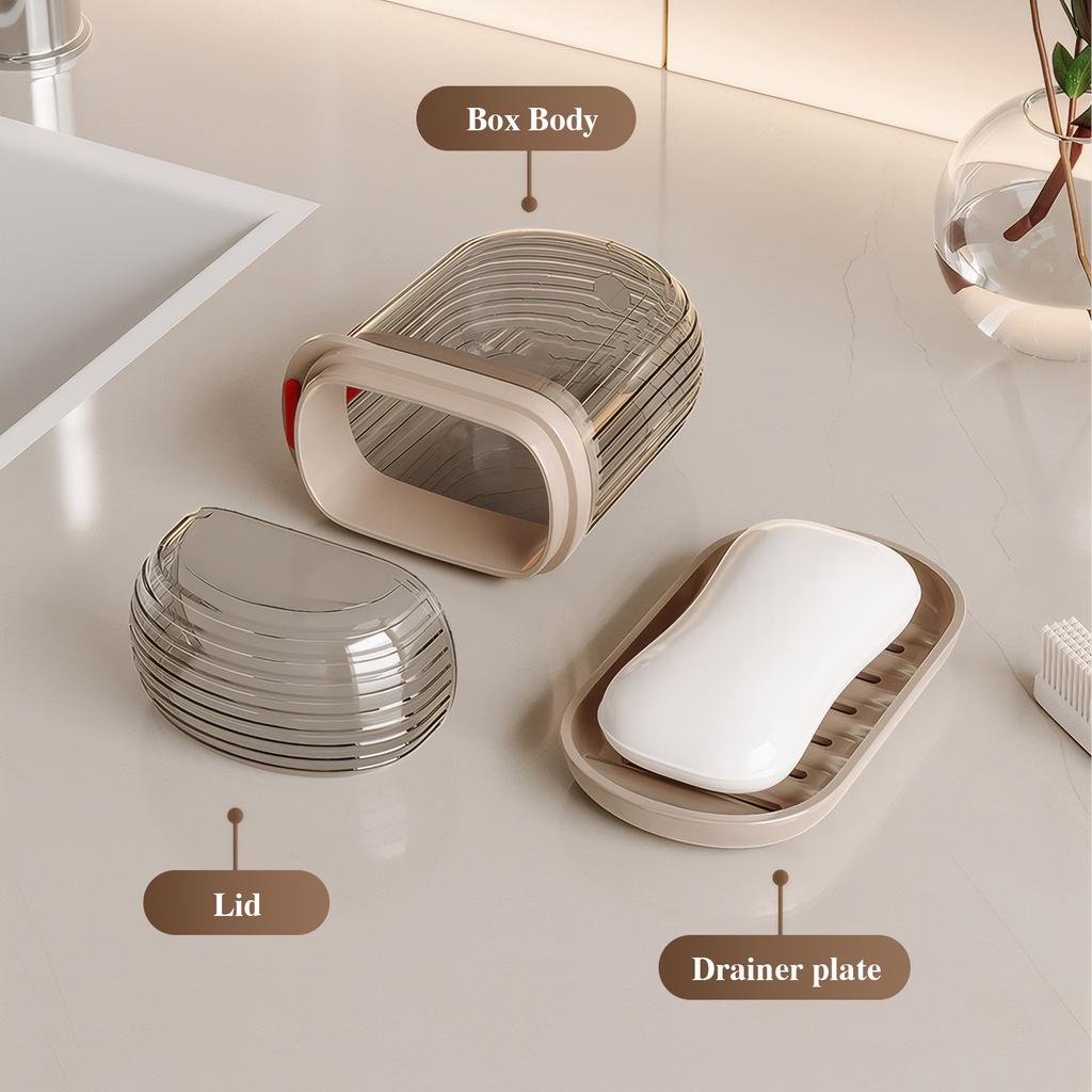 2Pcs Portable Soap Tray Drainable Travel Soap Box Anti-Slip Household Soap Storage Case Bathroom Camping Traveling Supplies