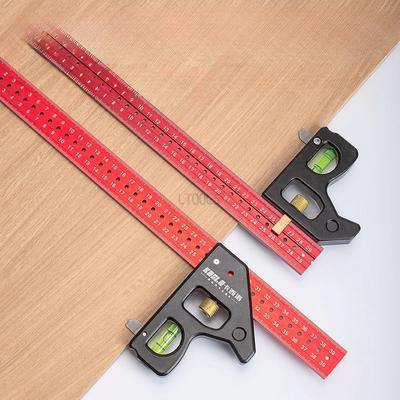 Gauges Heavy Duty High-precision Woodworking Stainless Steel Multifunction Combined Angle Ruler 30/40cm Long Movable Angle Ruler