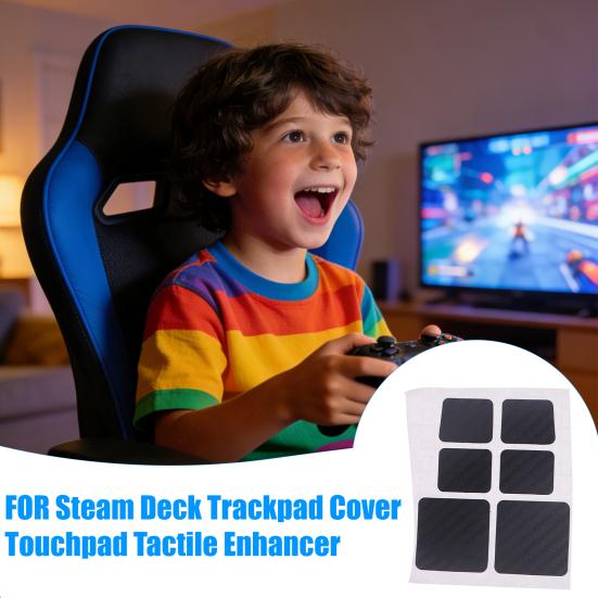 6Pcs/Set Touchpad Protective Sticker Compatible for Steam Deck Waterproof PVC Game Console Trackpad Protector Textured Skin Gaming Accessories