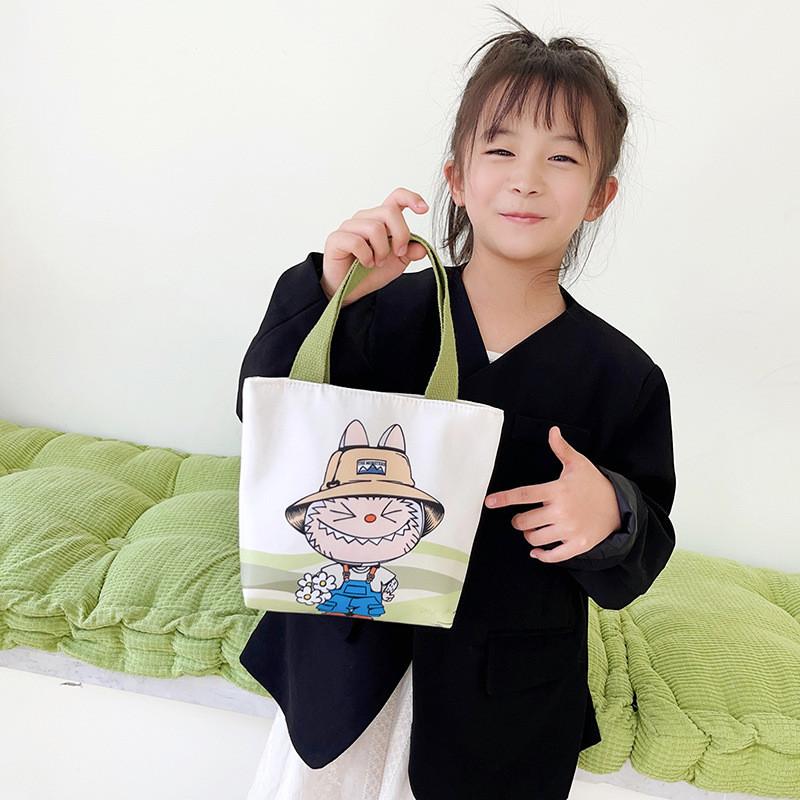 Single Room Canvas Bag Childrens Cartoon Square Bag And Handheld