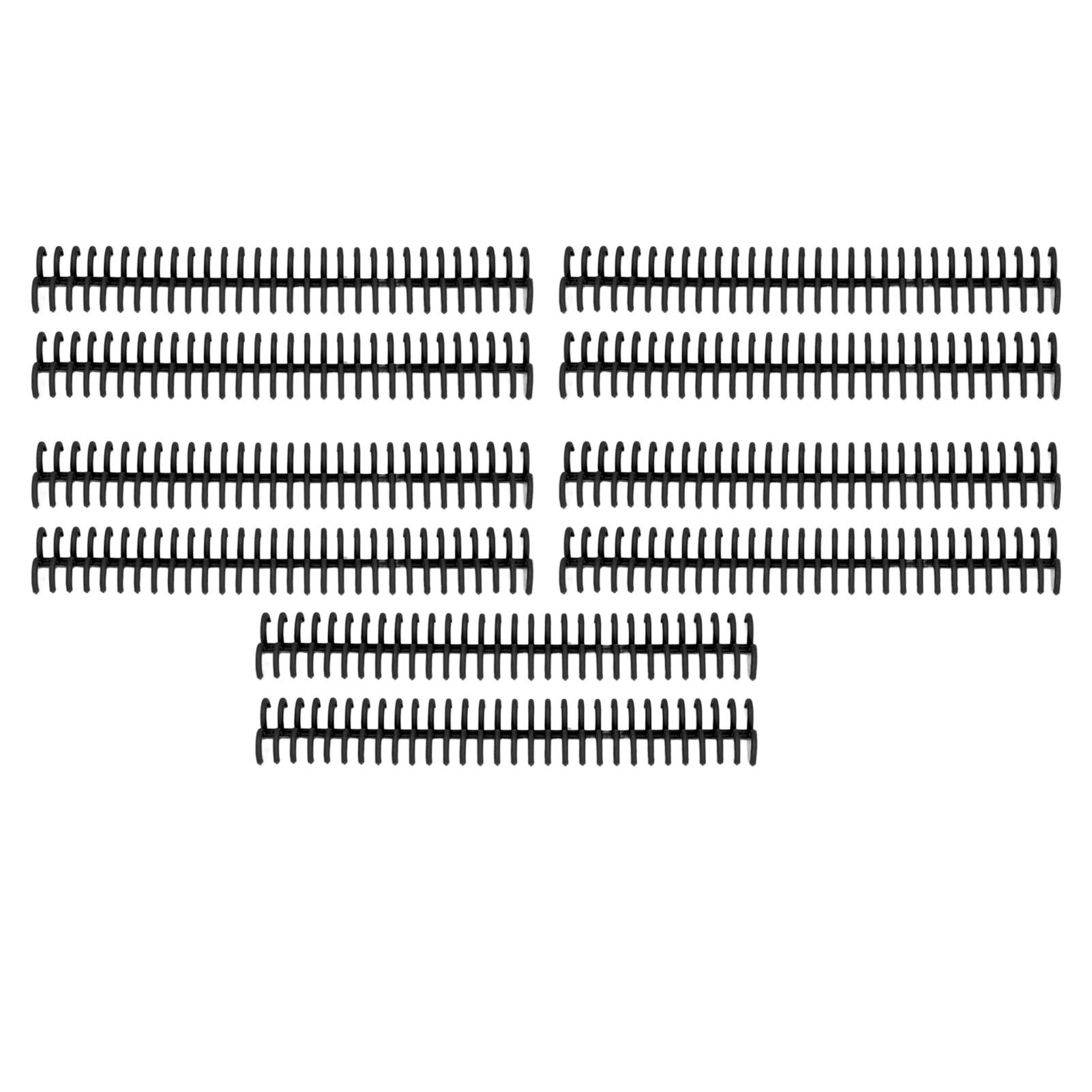 

10PCS Plastic Binding Spines 19mm 30 Rings Comb Binder Compatible with A4 B5 A5 Paper Size 150 Sheets Capacity Black чёрный
