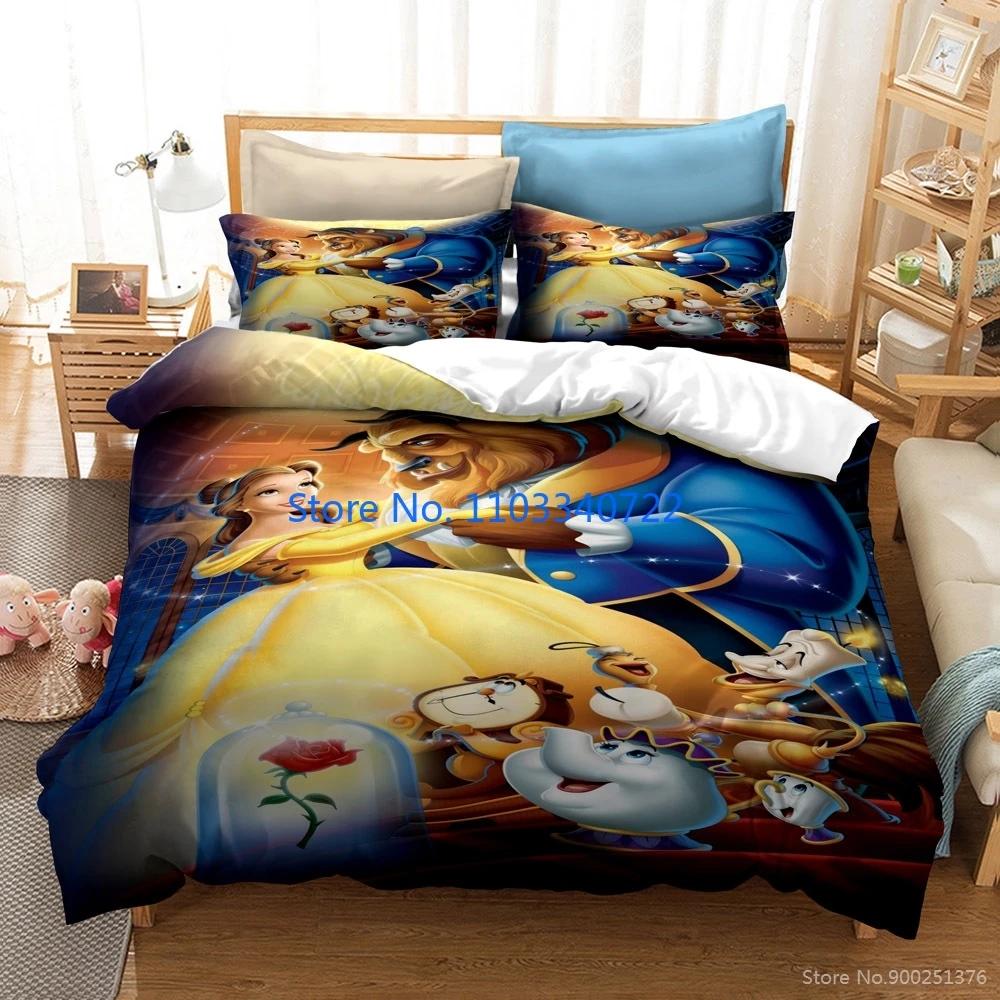Beauty and The Beast Bedding Set Queen King Duvet Cover Set 3D Print Comforter Cover Bedclothes Bedding Sets Bedroom Decor