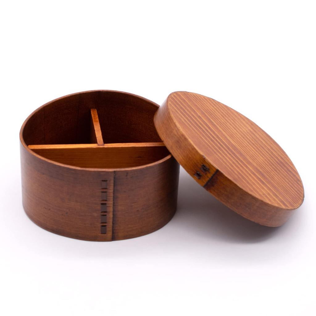 Bentwood Bento Lacquered 14 X 8 Rice Ball Box, Wood, Approx. Cm, Single-Tier, Shape, A-10-273073