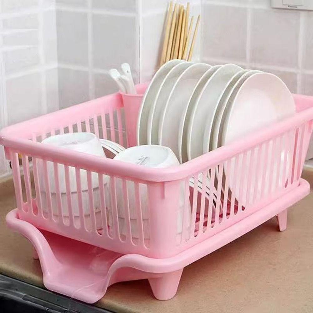 Plastic Utensils Drainer Rack Square Storage Basket Drain Bowl Rack Dish Drying Rack  Chopsticks