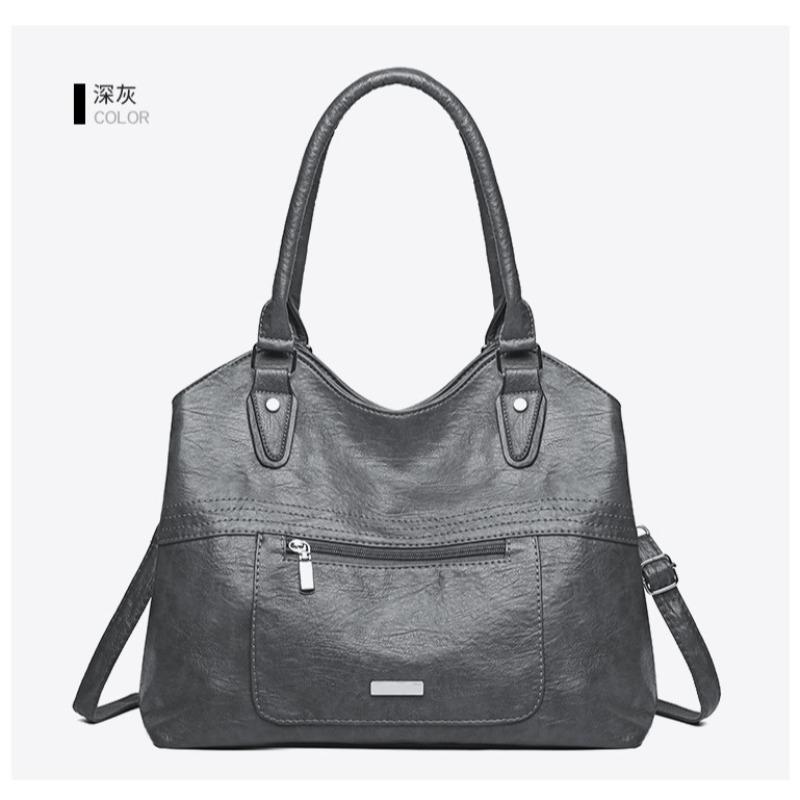 Vienos peties moteriška nauja didelės talpos minkštos odos kasdienė rankinė, madinga kurjerio rankinė