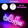 Coffee Neon Sign Light USB Dimmable Led Neon Lamps for Bar Cafe Restaurant Party Art Wall Decor Window Hanging Night Lights
