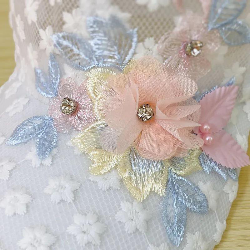 Elegant Lace-Trimmed Breathable Baseball Cap With Flower Embroidcery & Faux Pearls - Adjustable & Chic For Every Woman