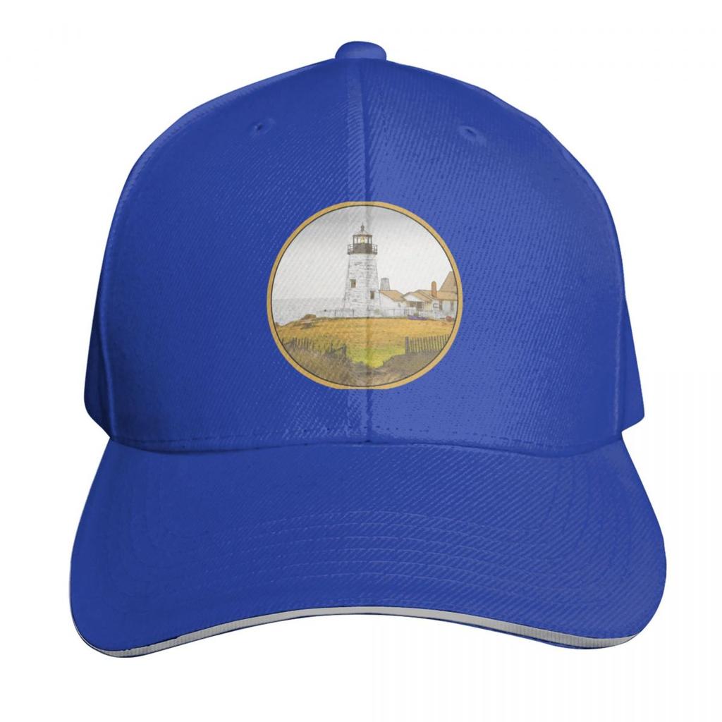 Maine Pemaquid Lighthouse Original Art Baseball Cap Casual Daily Wear Quick Dry PerforUnisexce Cotton Twill Breathable