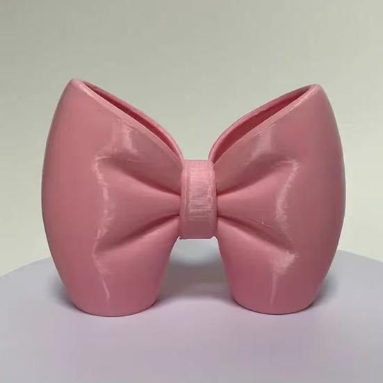 Bow Toothbrush Holder 3D Printed Pink White Bowknot Toothbrush Toothpaste Organizer Bathroom Decoration Multi-functional Desktop Storage Box