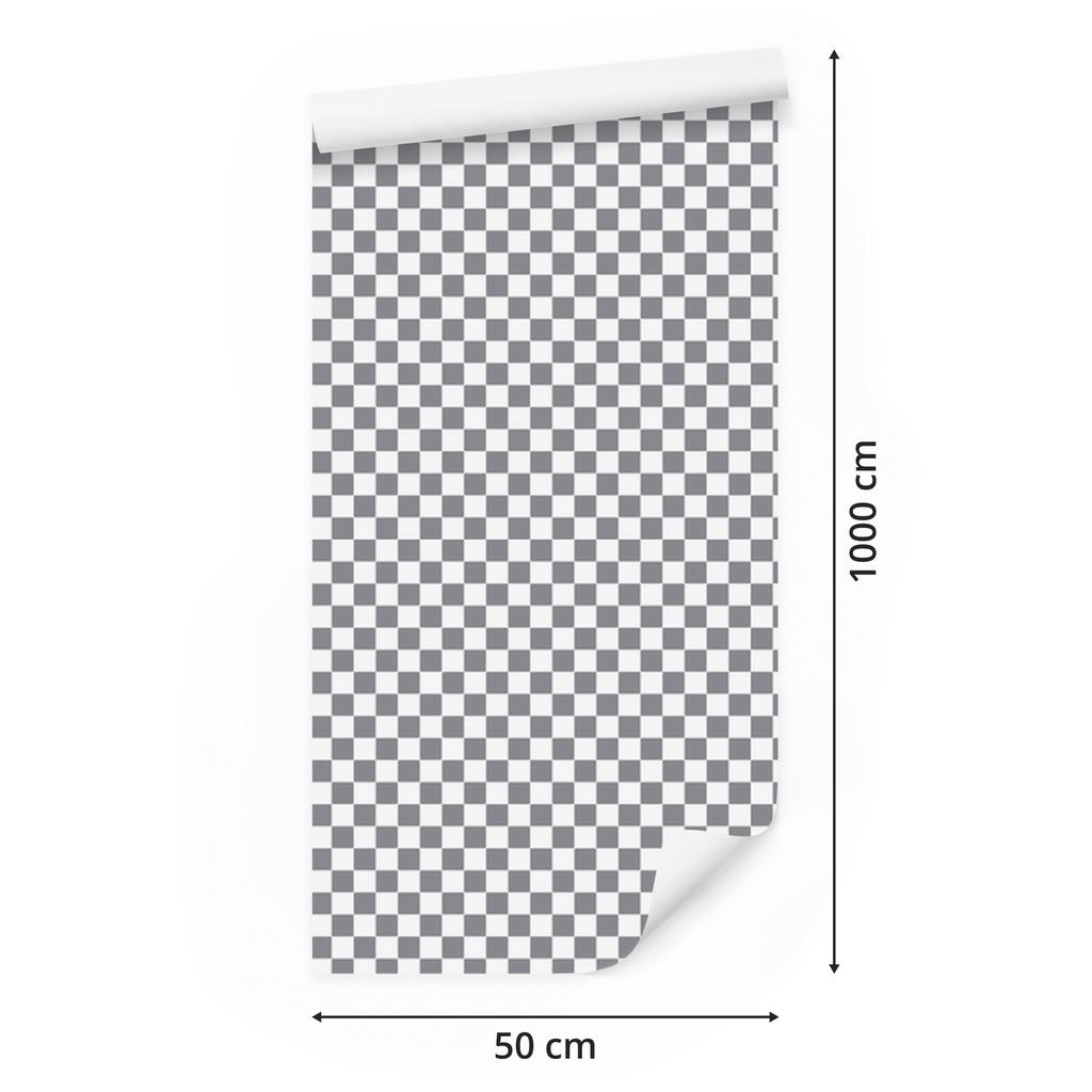 Checkerboard Wallpaper Light Gray and Gray 50x1000