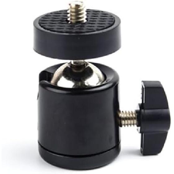 3 Pack Mini Ball Head 1/4'' Screw Swivel Tripod Head Mount 360 Degree Rotating Base Adapter Ballhead for Camera Tripod Dash Cam Phone Clip