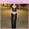 Streetwear Girl Set With Polyester Splicing For Casual Summer Wear