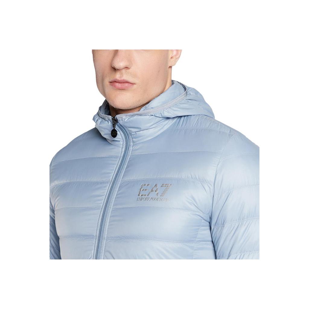 Emporio Armani EA7 Casual Solid Color Zipper Hooded Long Sleeve Down Jacket Men Jackets Blue 8NPB02-PN29Z-1506