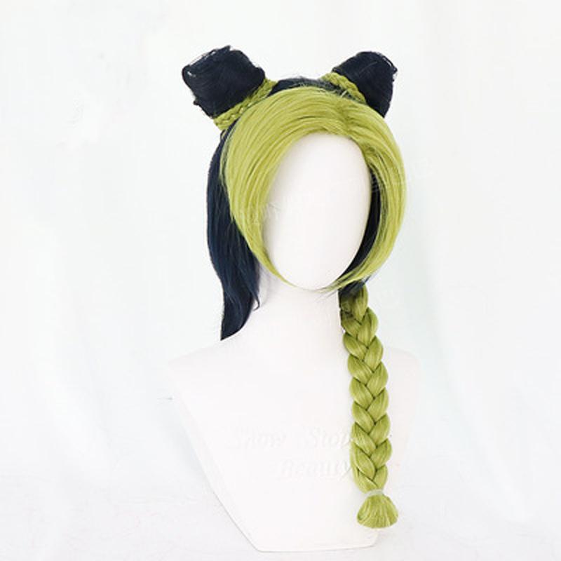 Anime Jolyne Cujoh Kujo Cosplay Wig Anime JoJo's Bizarre Adventure Golden Wind Buns Braids Cos Hair Wigs