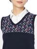 FootJoy Modern Classic Chevron Pattern V-Neck Golf Vest FJW-F23-M01 Women's Navy Small