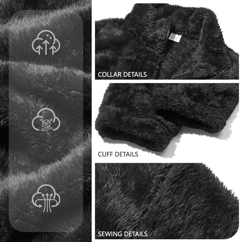Men's Standing Collar Fleece Top With Zipper Oversized Casual Jacket For Autumn And Winter