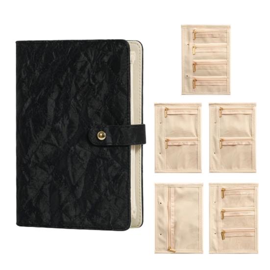 Jewelry Storage Book Set PU Leather Travel Organizer чёрный