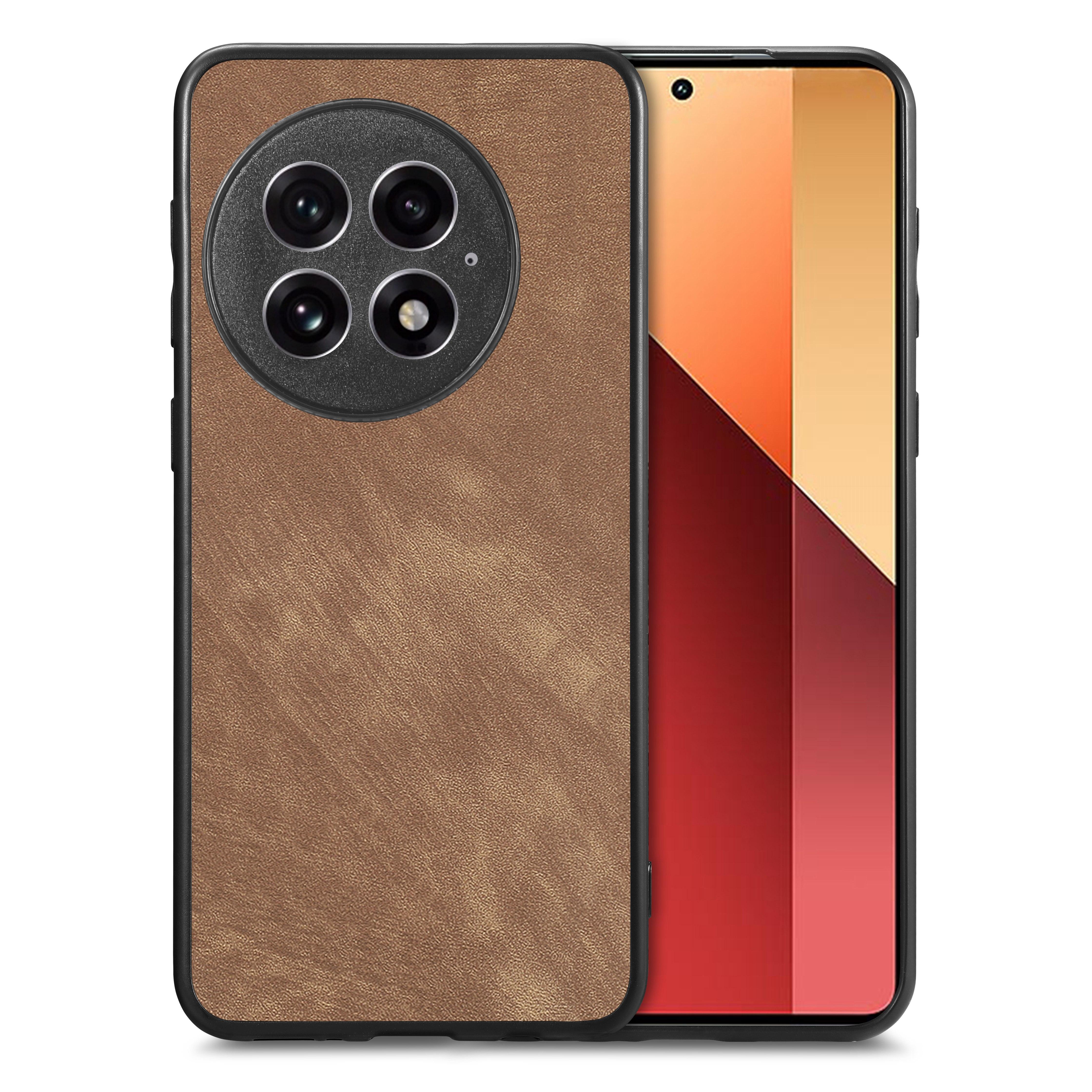 

For OnePlus Ace 5 5G/Ace 5 Pro 5G/13R 5G Case Shockproof Slim Retro Leather Phone Back Cover Brown