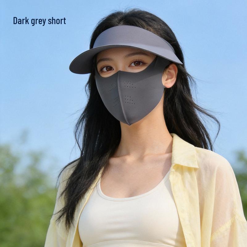 Women s Detachable Brim Sun Protection Face Mask, Ice Silk UV Shield, Full Face and Neck Coverage, Breathable Summer Facekini. One Size
