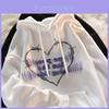 Streetwear Hoodie For Women With Letter Print Polyester Long Sleeve Casual Sweater